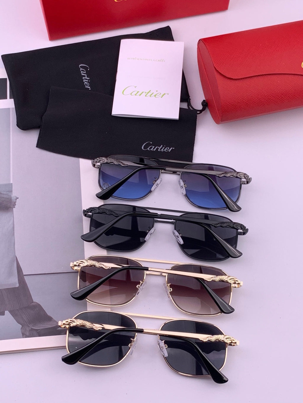Cartier K61758 Fashion Pink Lens Sunglasses for Men & Women - 432216 - detail image 6