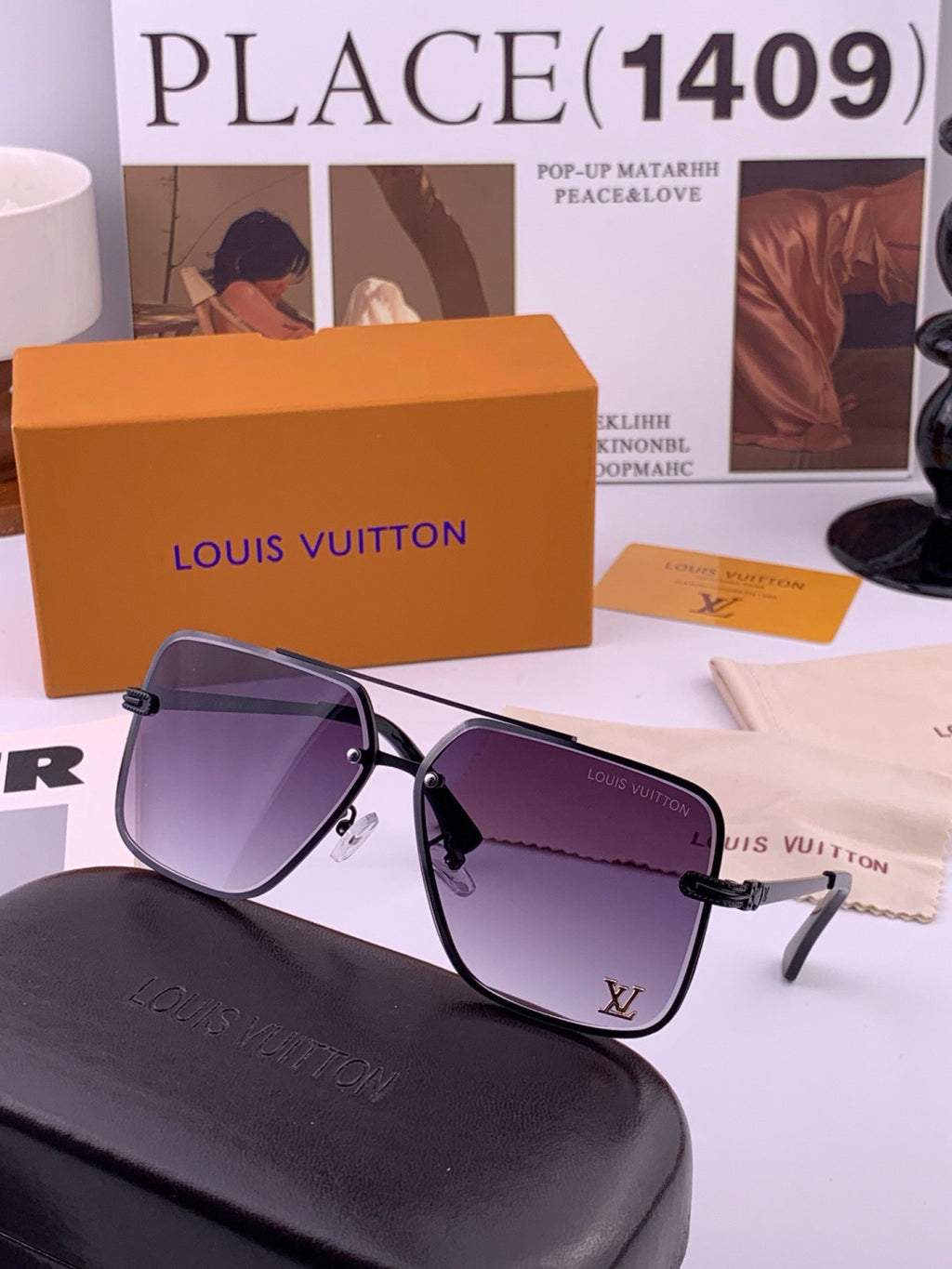 Louis Vuitton L91747 Aviator Gold Lens Sunglasses for Men & Women - 431212 - detail image 3