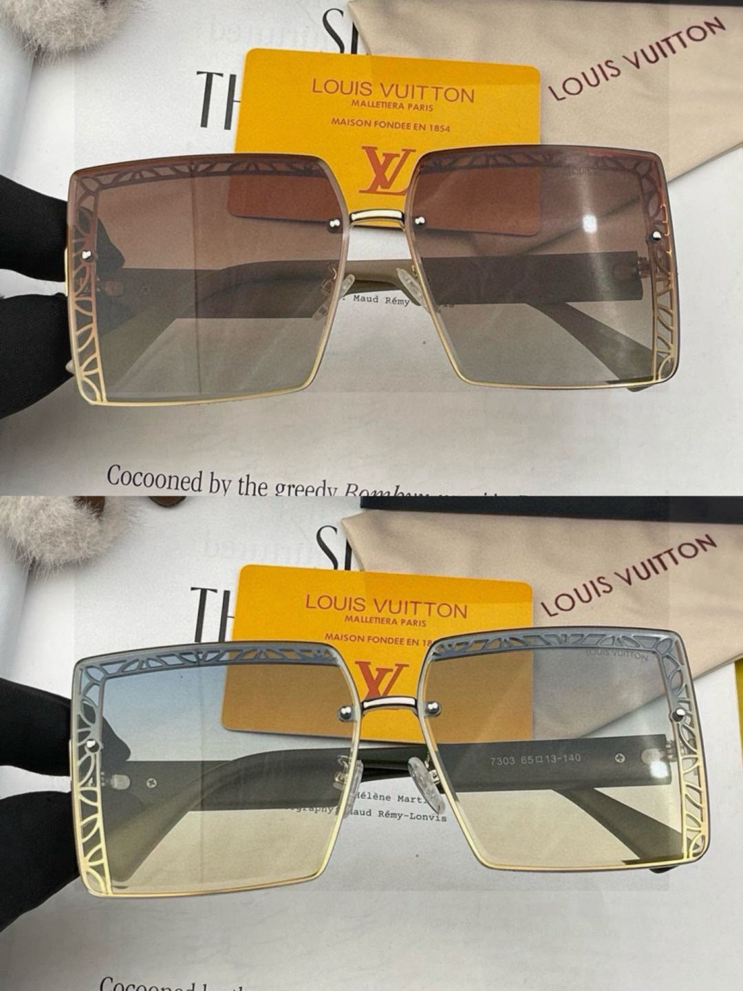 Louis Vuitton L3730 Square Red Lens Sunglasses for Men & Women - 431214 - detail image 5