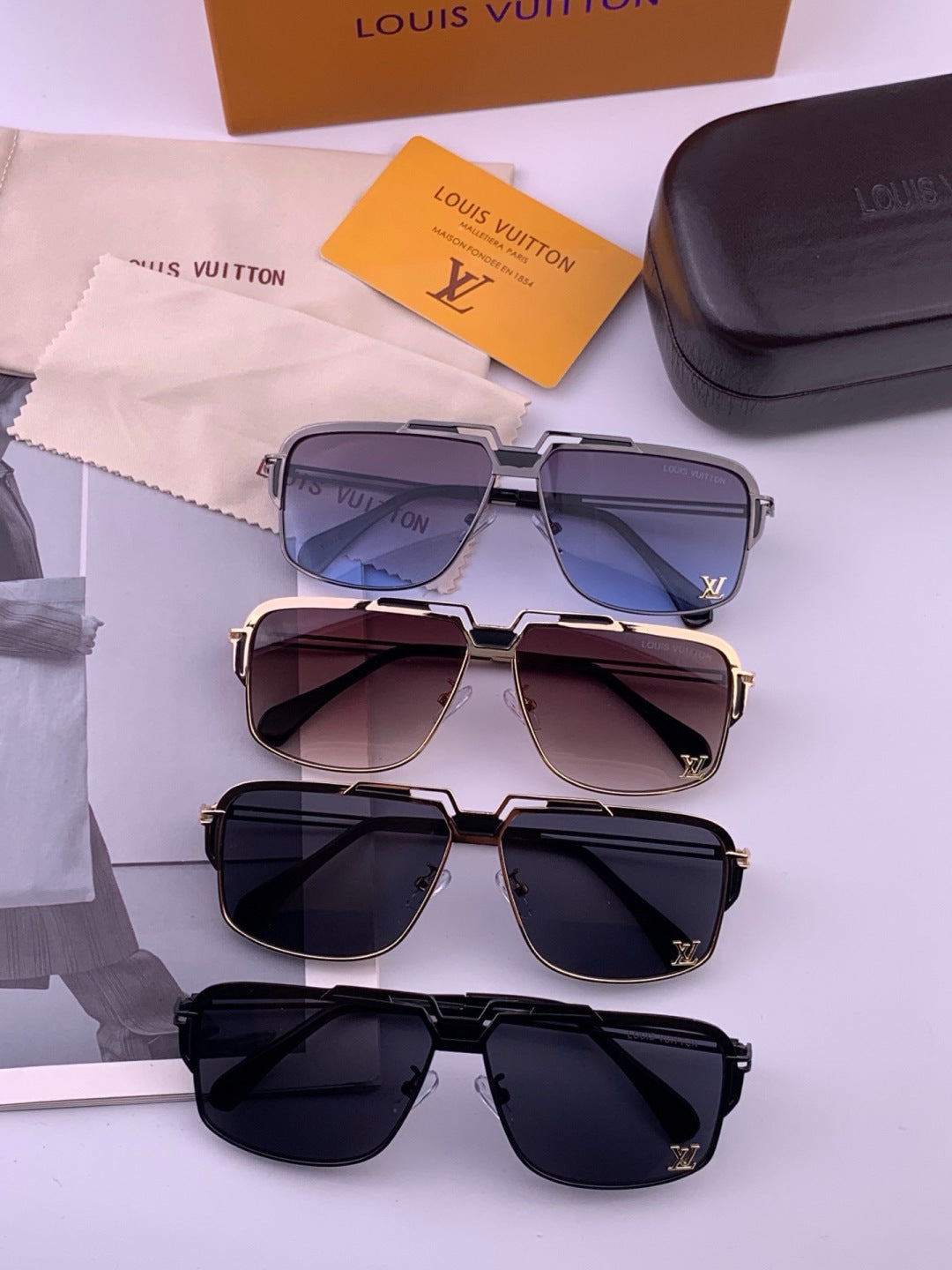 Louis Vuitton L91757 Aviator Black Lens Sunglasses for Men & Women - 431202 - detail image 8