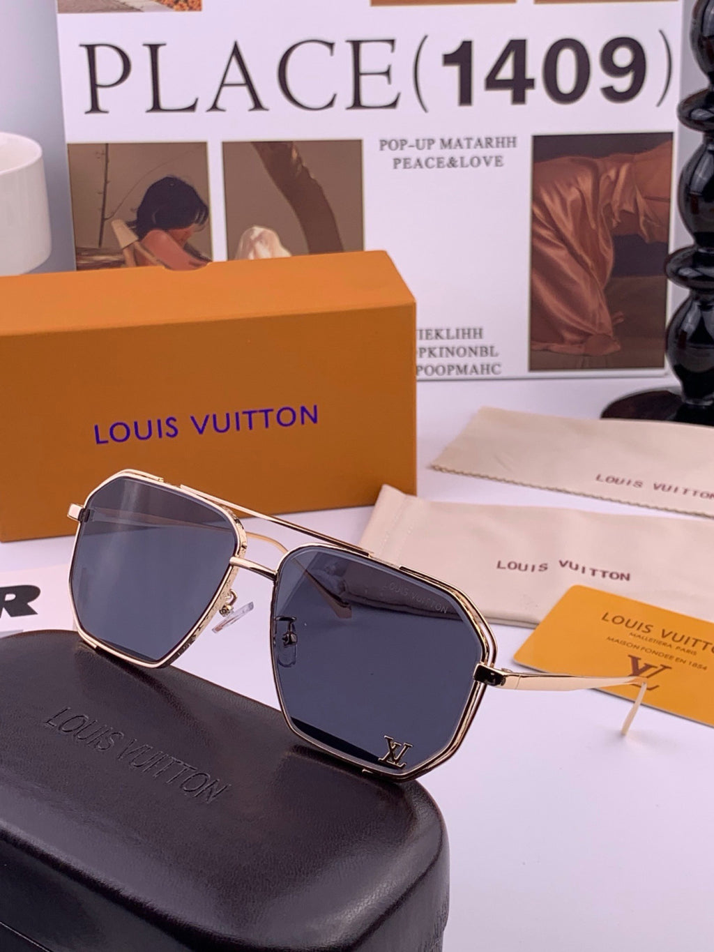 Louis Vuitton L31758 Aviator Black Lens Sunglasses for Men & Women - 431203 - detail image 4