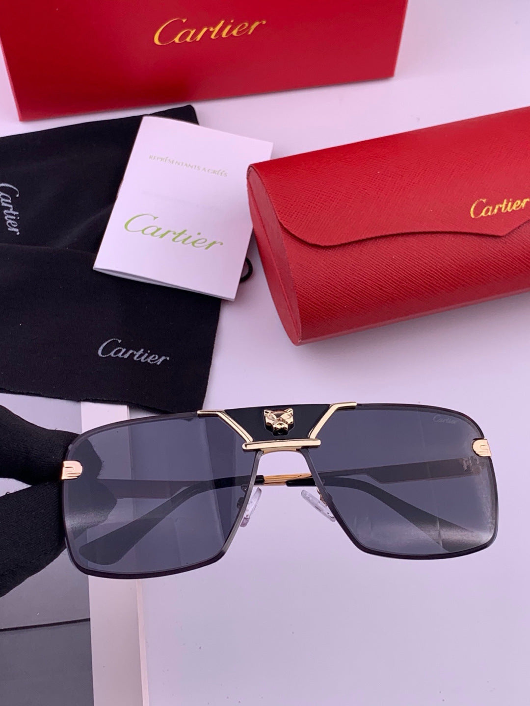 Cartier K11735 Fashion Black Lens Sunglasses for Men & Women - 432214 - detail image 2