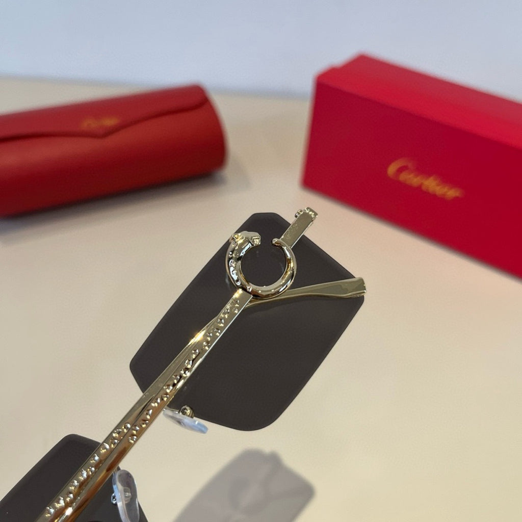 Cartier Lightweight Metal Rimless Silver Lens Sunglasses for Men & Wo - 465773 - detail image 6
