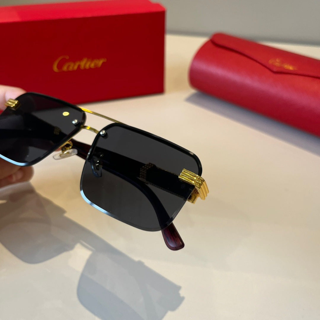 Cartier Lightweight Metal Rimless Silver Lens Sunglasses for Men & Wo - 432201 - detail image 6