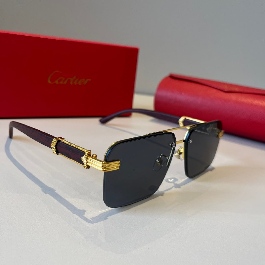 Cartier Lightweight Metal Rimless Silver Lens Sunglasses for Men & Wo - 465759