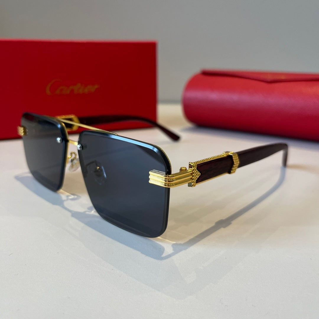 Cartier Lightweight Metal Rimless Silver Lens Sunglasses for Men & Wo - 465759 - detail image 3