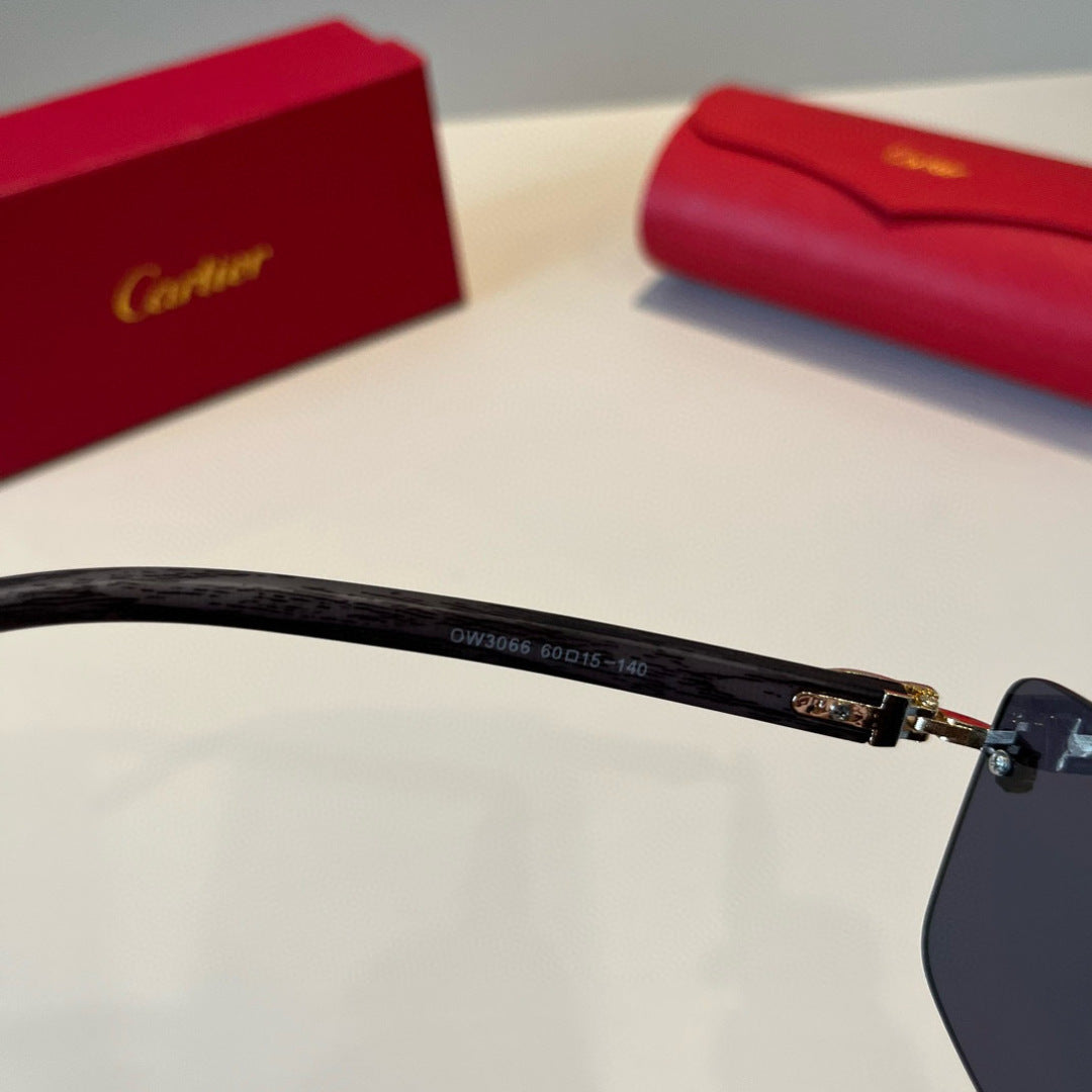 Cartier Lightweight Metal Rimless Black Lens Sunglasses for Men & Wom - 465760 - detail image 9