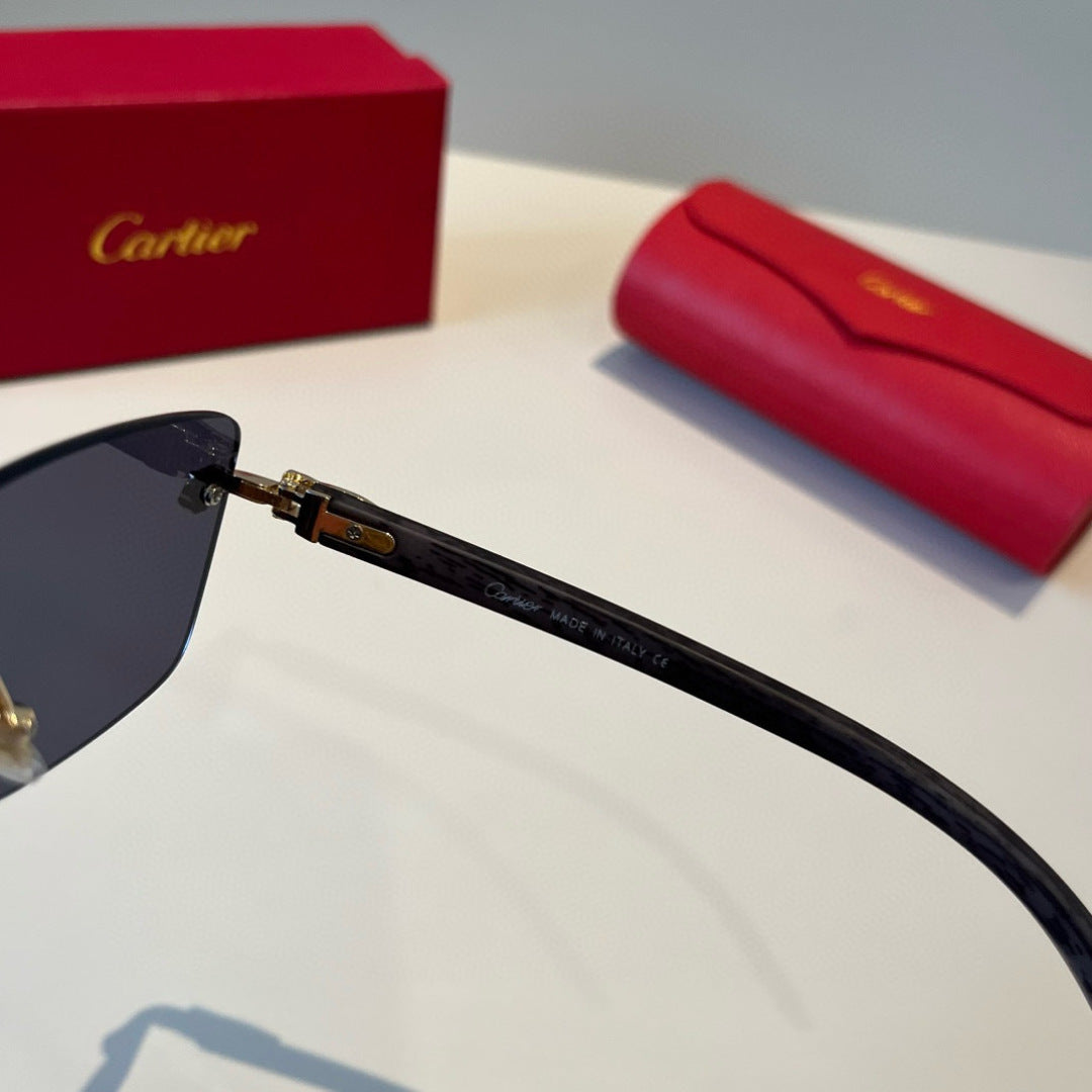 Cartier Lightweight Metal Rimless Black Lens Sunglasses for Men & Wom - 465760 - detail image 8