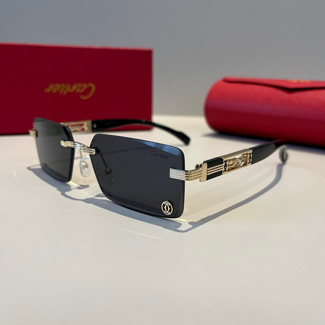 Cartier Lightweight Metal Rimless Black Lens Sunglasses for Men & Wom - 432204 - detail image 3