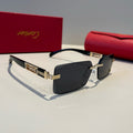 Cartier Lightweight Metal Rimless Black Lens Sunglasses for Men & Wom - 432204
