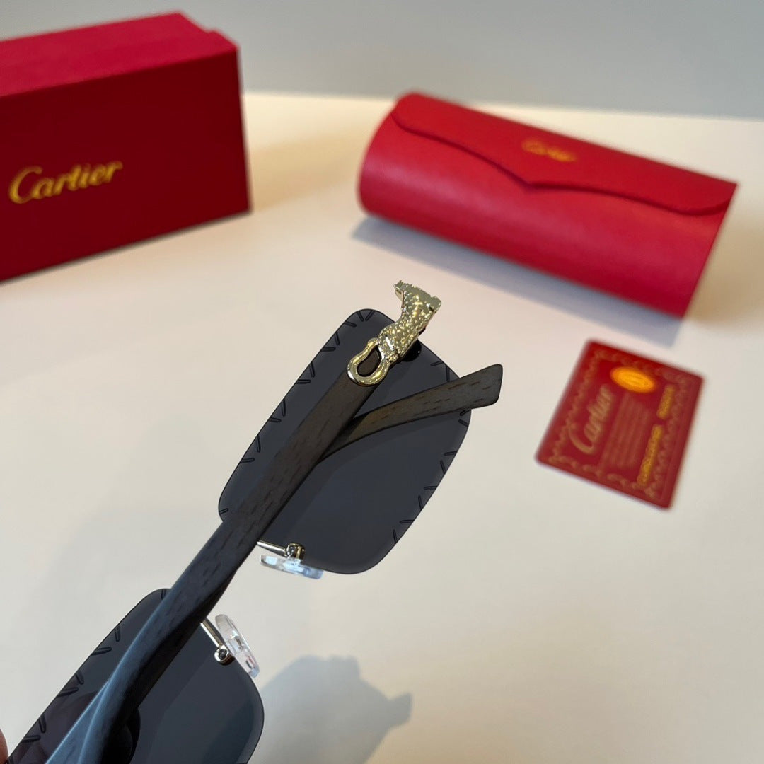Cartier Lightweight Metal Rimless Silver Lens Sunglasses for Men & Wo - 465764 - detail image 8