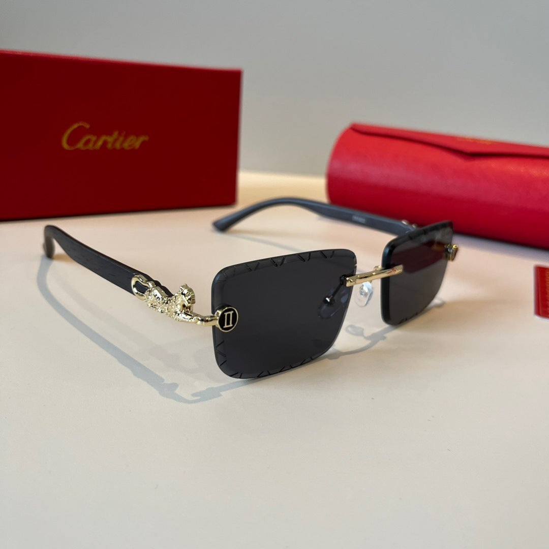 Cartier Lightweight Metal Rimless Silver Lens Sunglasses for Men & Wo - 432206
