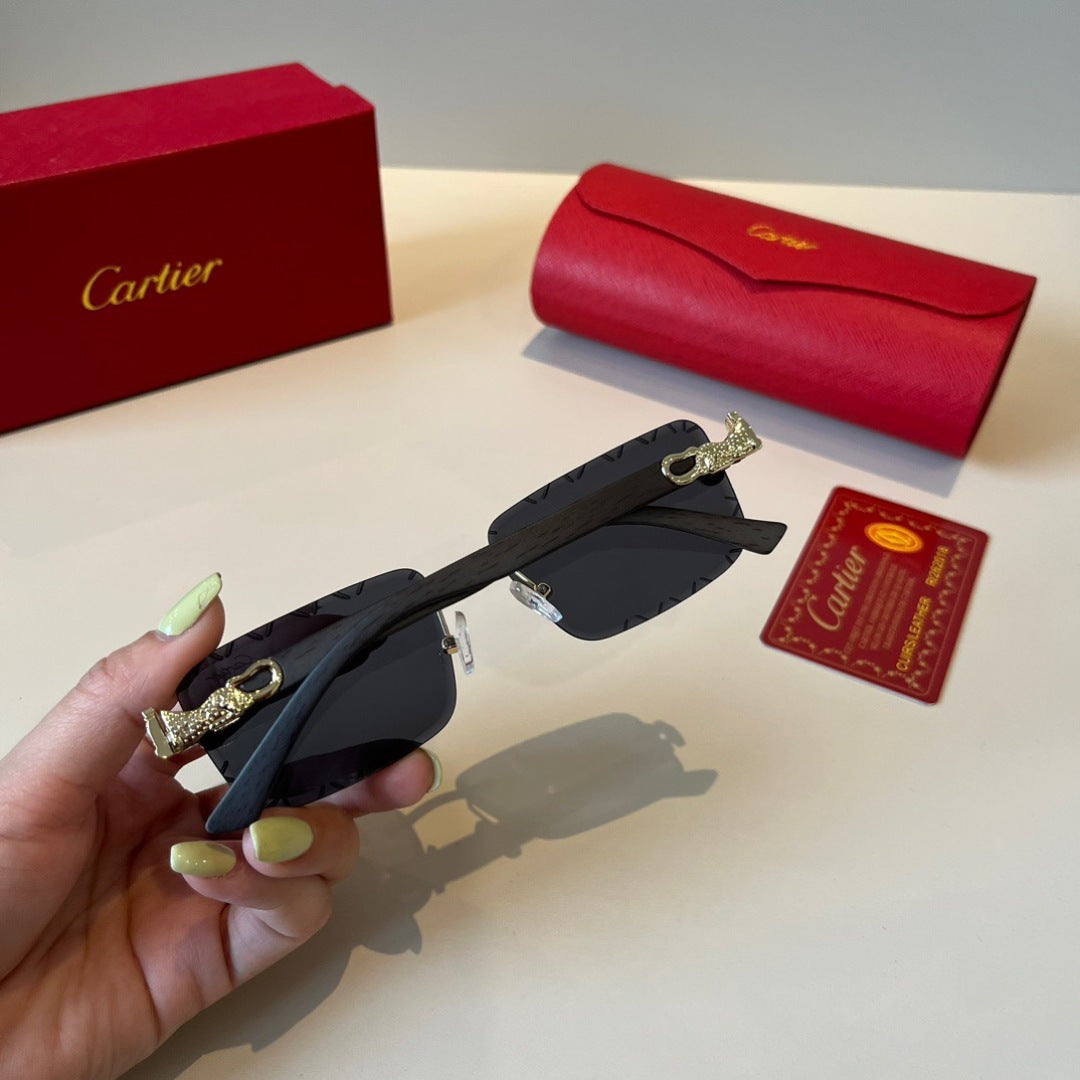 Cartier Lightweight Metal Rimless Silver Lens Sunglasses for Men & Wo - 465764 - detail image 5