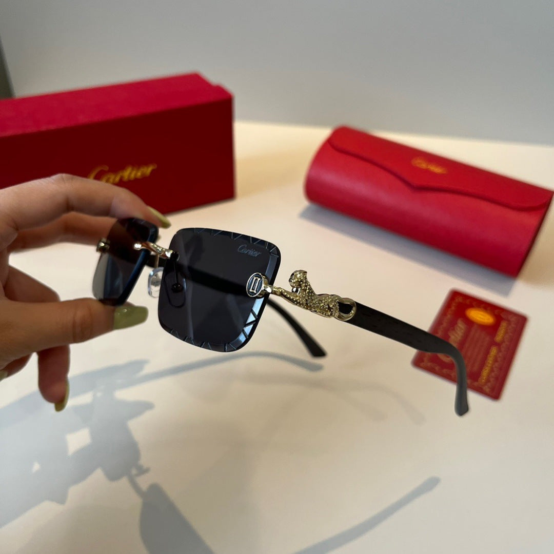 Cartier Lightweight Metal Rimless Silver Lens Sunglasses for Men & Wo - 432206 - detail image 4