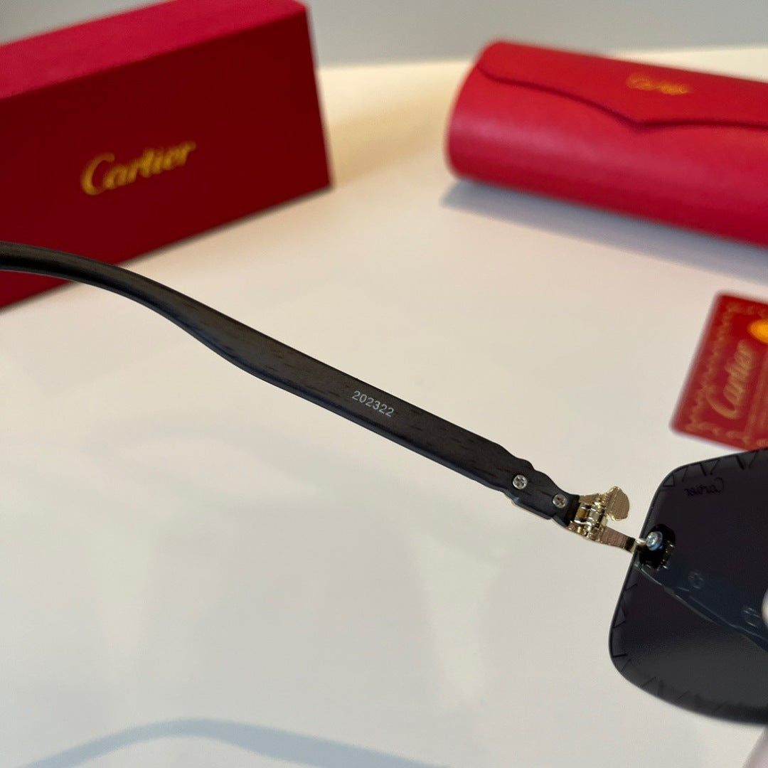 Cartier Lightweight Metal Rimless Silver Lens Sunglasses for Men & Wo - 465764 - detail image 10
