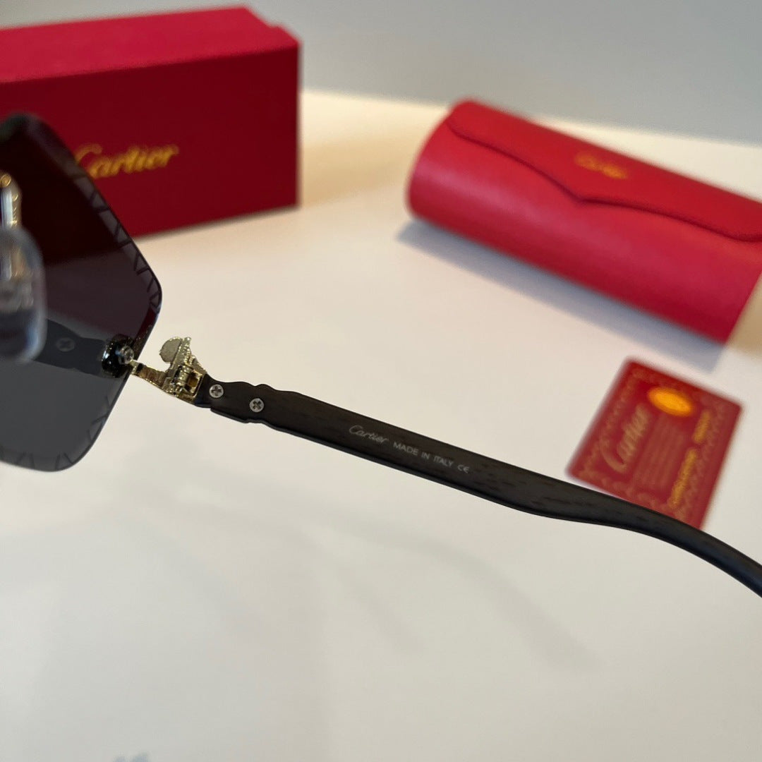 Cartier Lightweight Metal Rimless Silver Lens Sunglasses for Men & Wo - 465764 - detail image 9