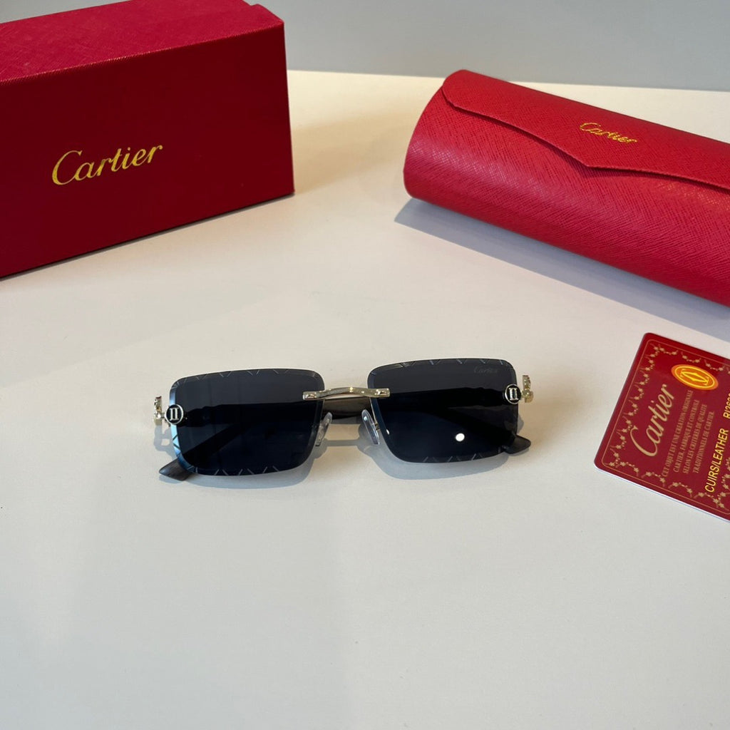 Cartier Lightweight Metal Rimless Silver Lens Sunglasses for Men & Wo - 432206 - detail image 7