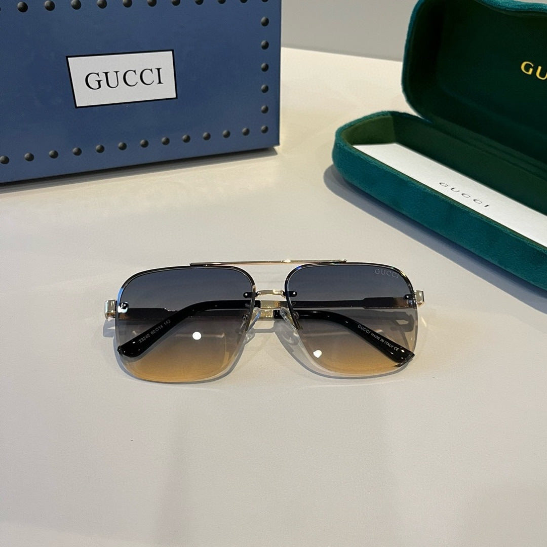 Gucci Metal Aviator Brown Lens Sunglasses for Men & Women - 464965 - detail image 5