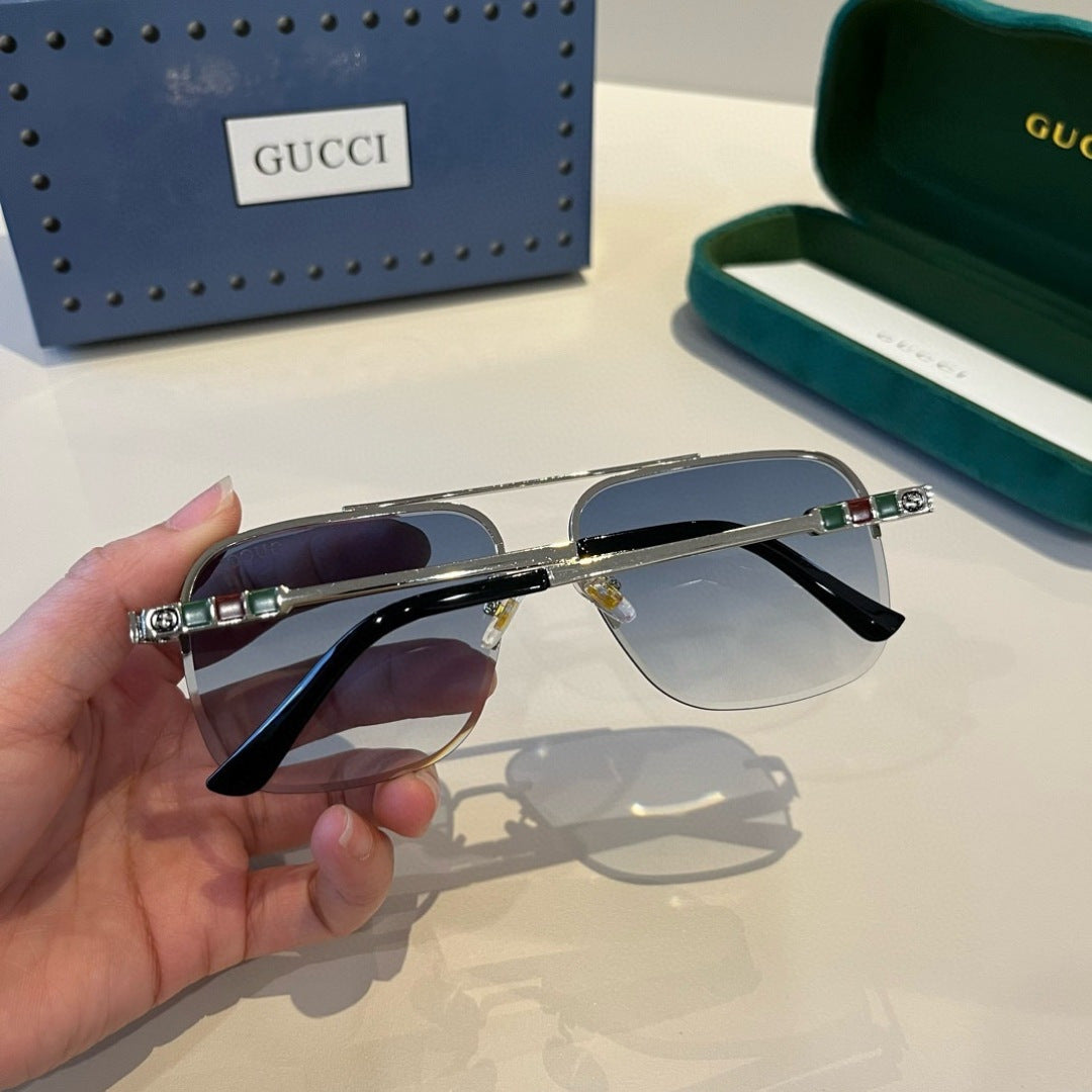 Gucci Metal Aviator Silver Lens Sunglasses for Men & Women - 464966 - detail image 8