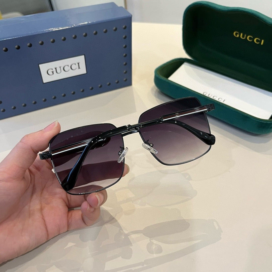 Gucci Metal Aviator Black Lens Sunglasses for Men & Women - 464972 - detail image 6