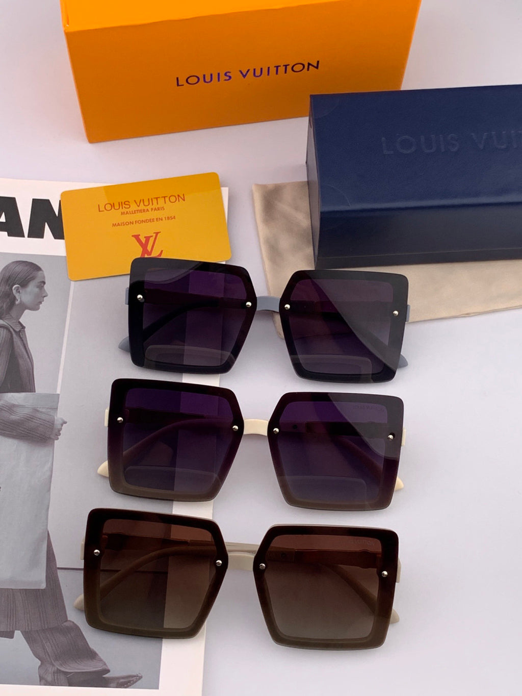Louis Vuitton L2711 Polarized Square Red Lens Sunglasses for Men & Wo - 431289 - detail image 7