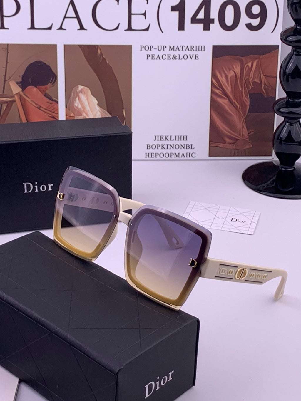 Dior CD2590 Polarized Square Red Lens Sunglasses for Women - detail image 2