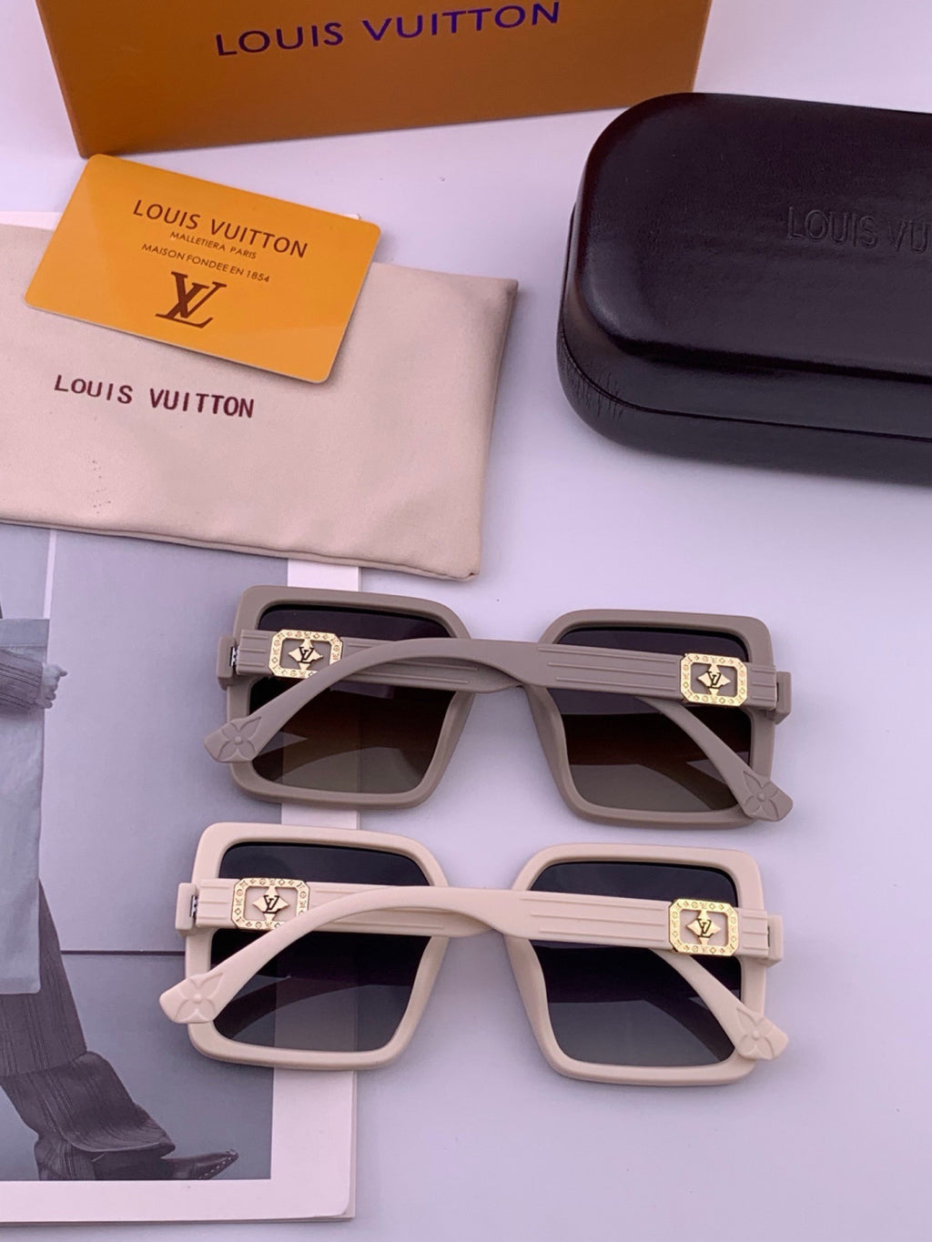 Louis Vuitton L1845 Polarized Square Black Lens Sunglasses for Men & - 431291 - detail image 6