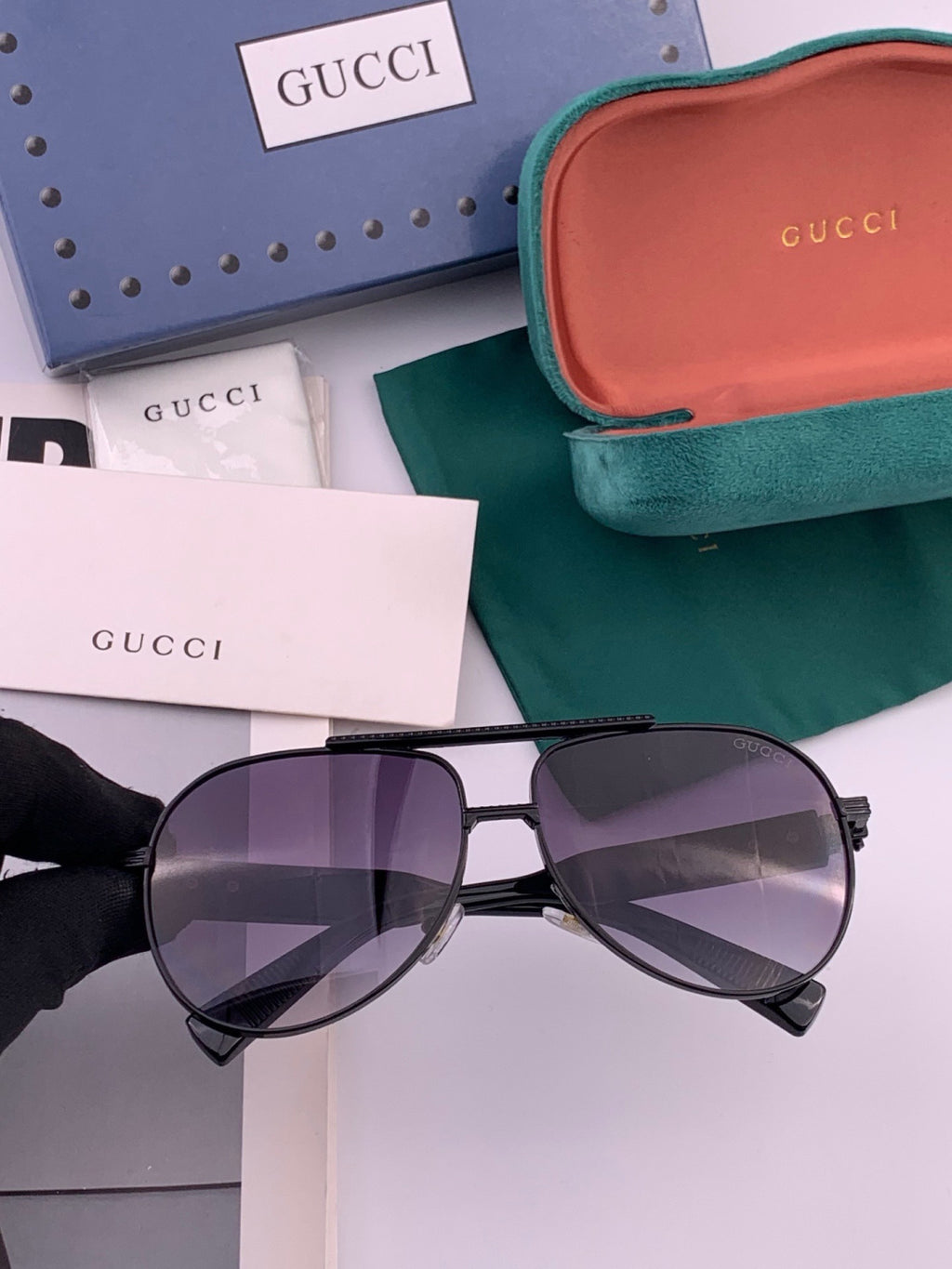 Gucci G08893 Aviator Black Lens Sunglasses for Men & Women - 431451 - detail image 2