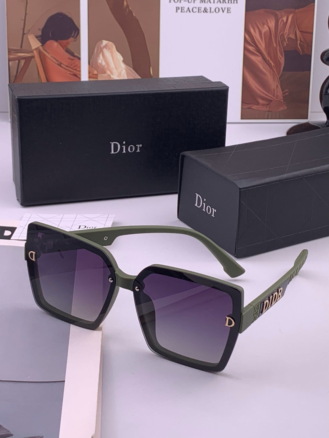 Dior CD2590 Polarized Square Black Lens Sunglasses for Women - detail image 7