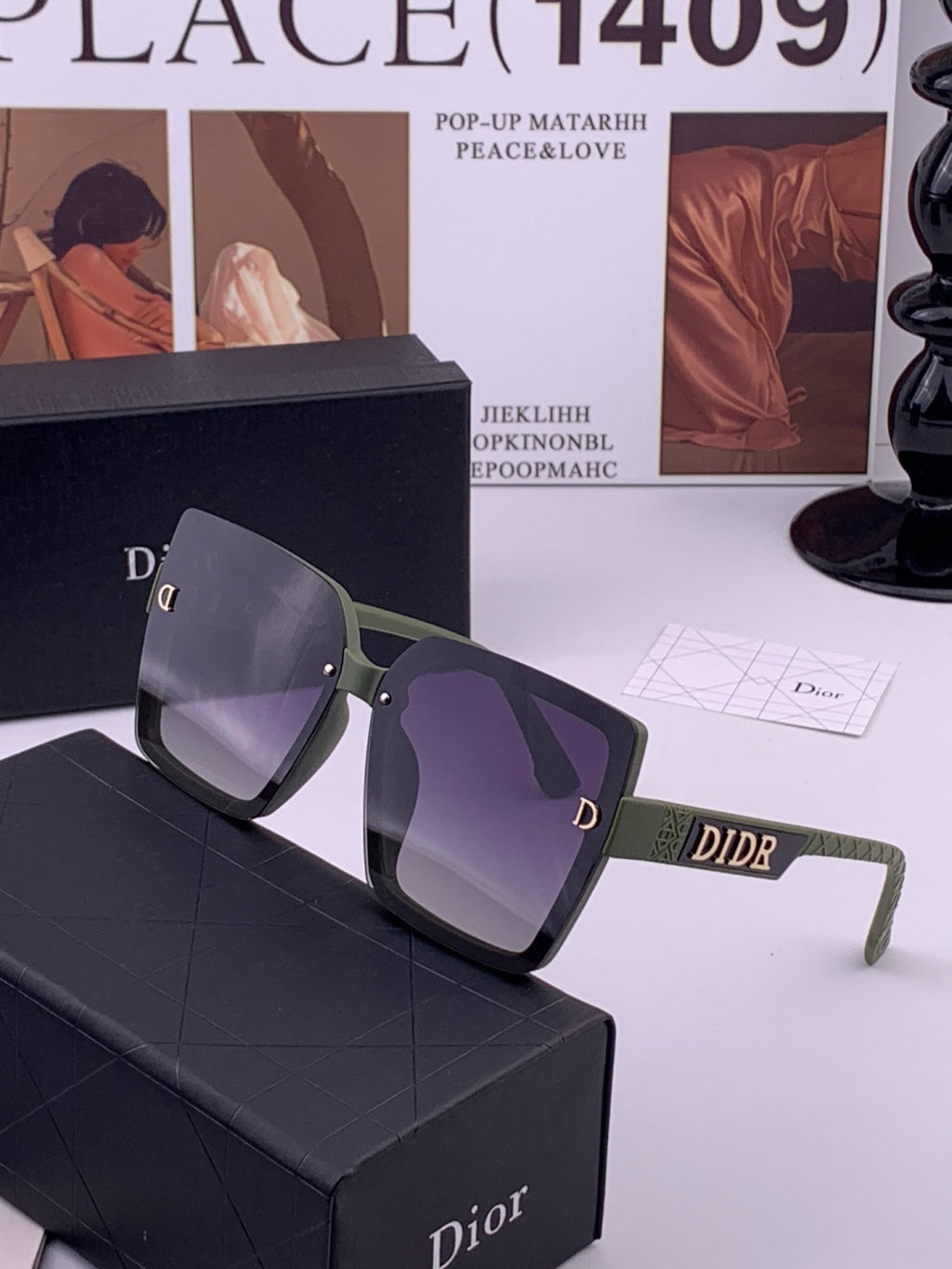Dior CD2590 Polarized Square Black Lens Sunglasses for Women - detail image 2