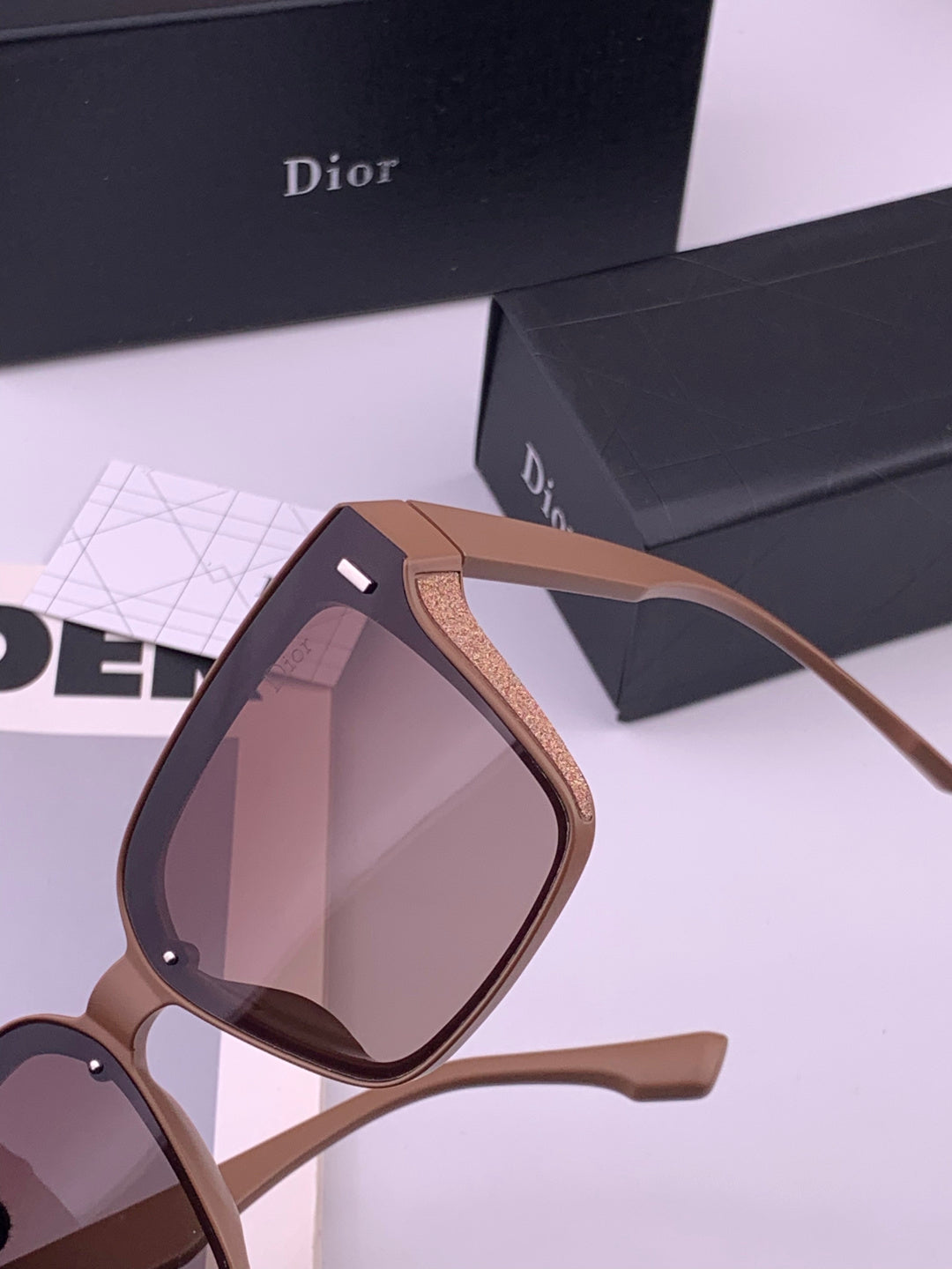Dior CD883 Polarized Square Gold Lens Sunglasses for Women - 431715 - detail image 3