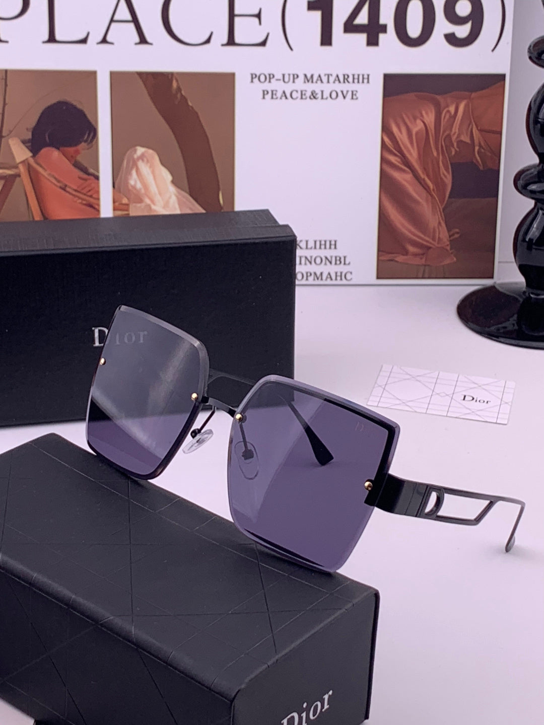 Dior D9681 Square Gold Lens Sunglasses for Men & Women - 431719 - detail image 3