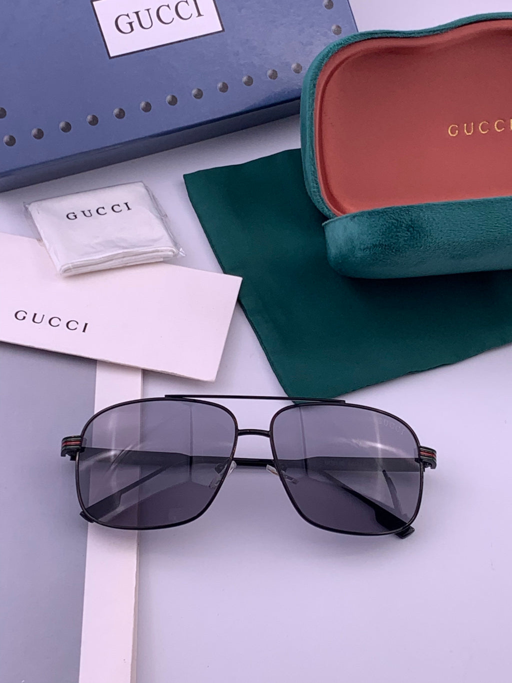 Gucci G0113 Aviator Gold Lens Sunglasses for Men & Women - 431455 - detail image 5