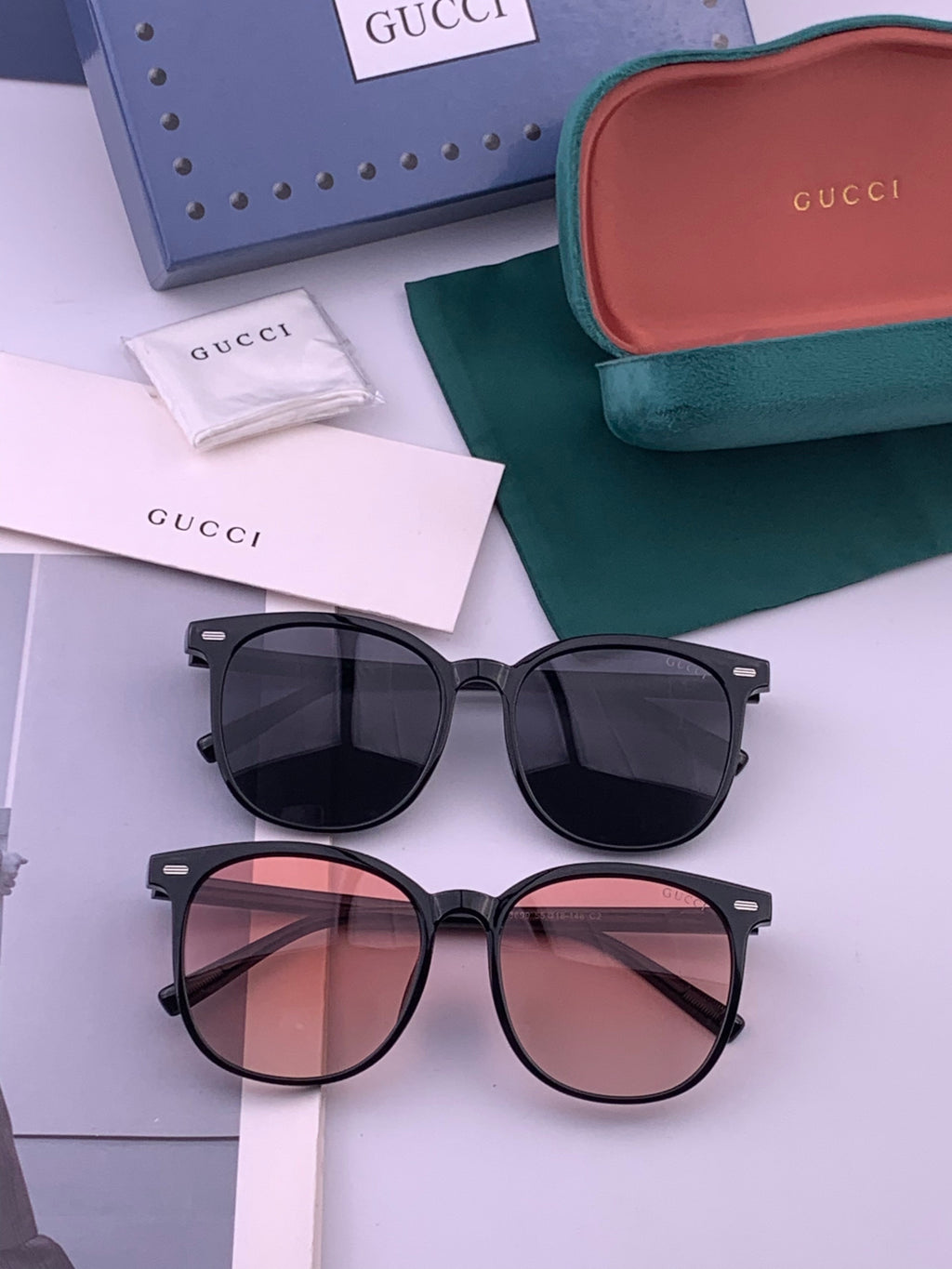Gucci G9369 Polarized Round Black Lens Sunglasses for Men & Women - detail image 7