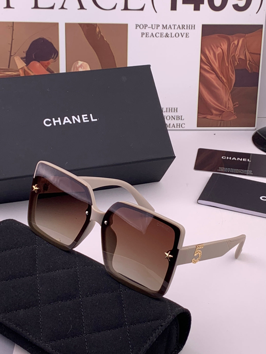 Chanel CH9519 Polarized Square Brown Lens Sunglasses for Women - 431606 - detail image 2