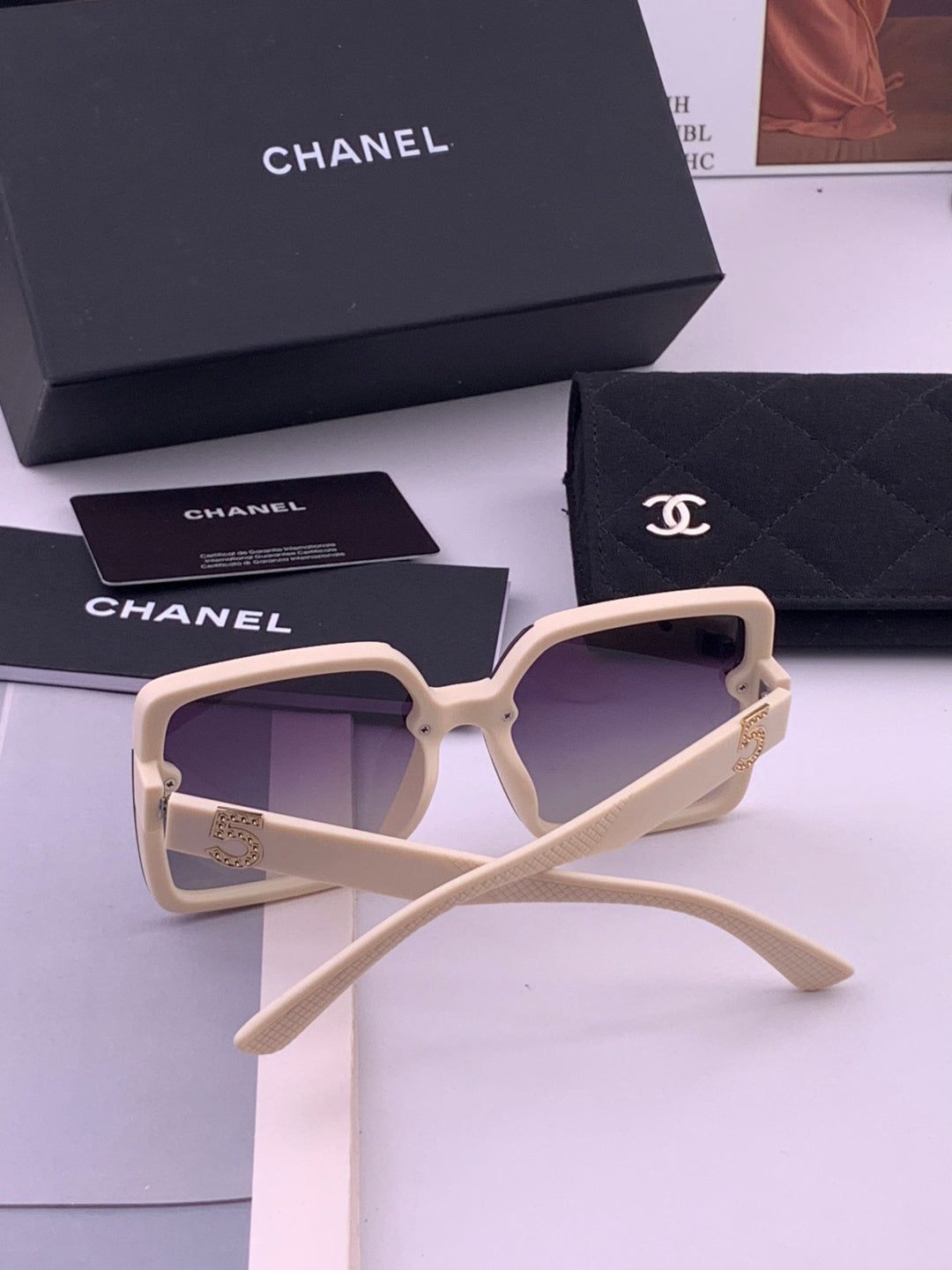 Chanel CH9519 Polarized Square Black Lens Sunglasses for Women - 431607 - detail image 6