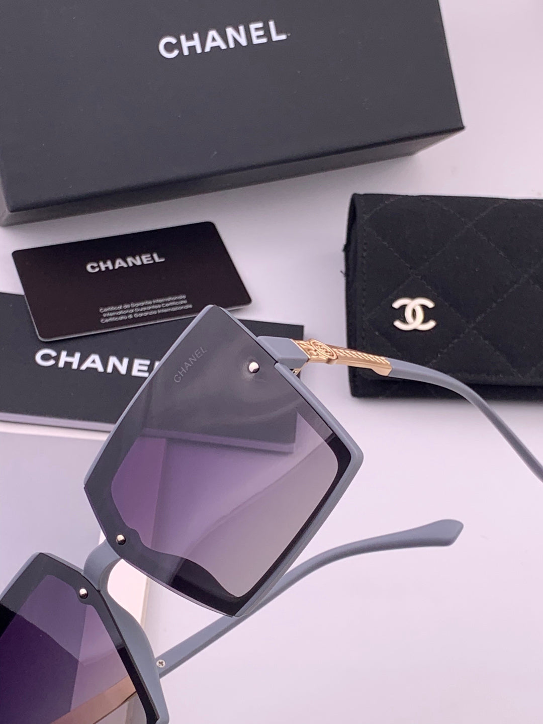 Chanel CH6711 Polarized Square Gold Lens Sunglasses for Women - 431612 - detail image 3