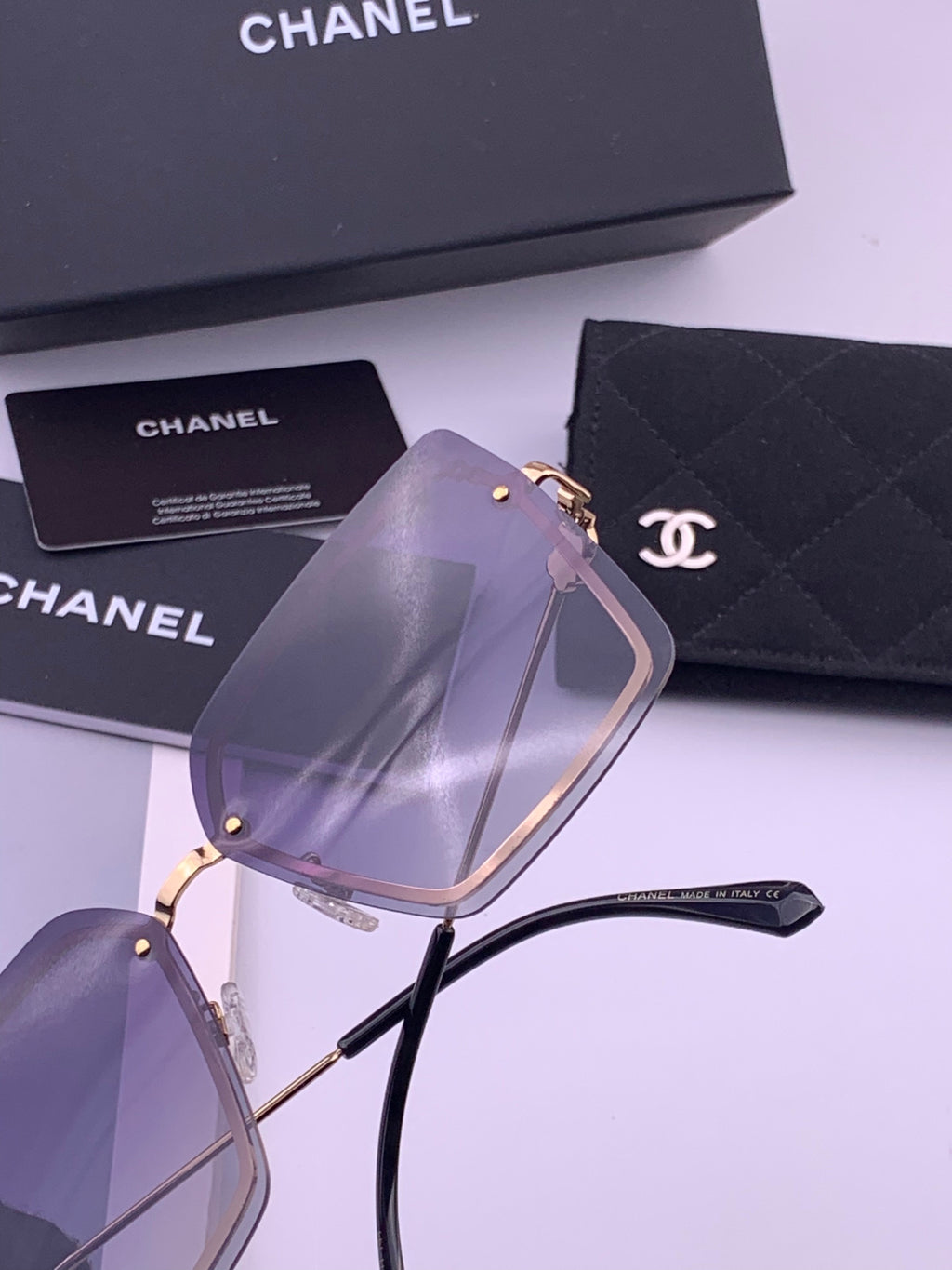 Chanel CH8791 Lightweight Rimless Gold Lens Sunglasses for Women - 431614 - detail image 4