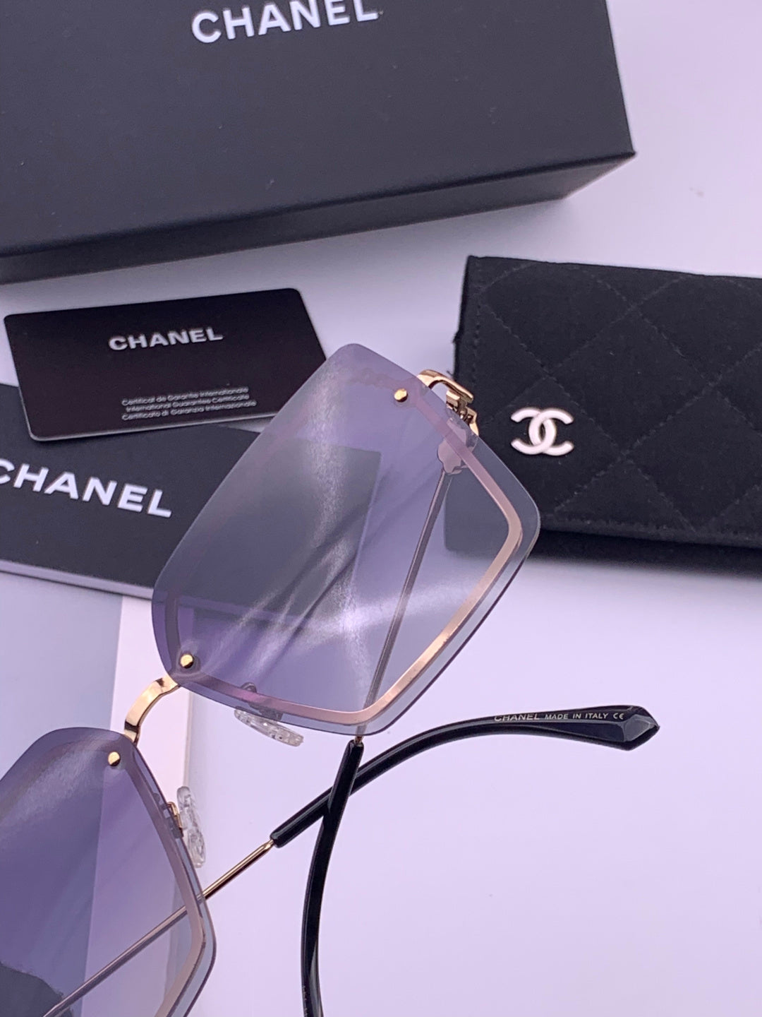 Chanel CH8791 Lightweight Rimless Gold Lens Sunglasses for Women - 431614 - detail image 4