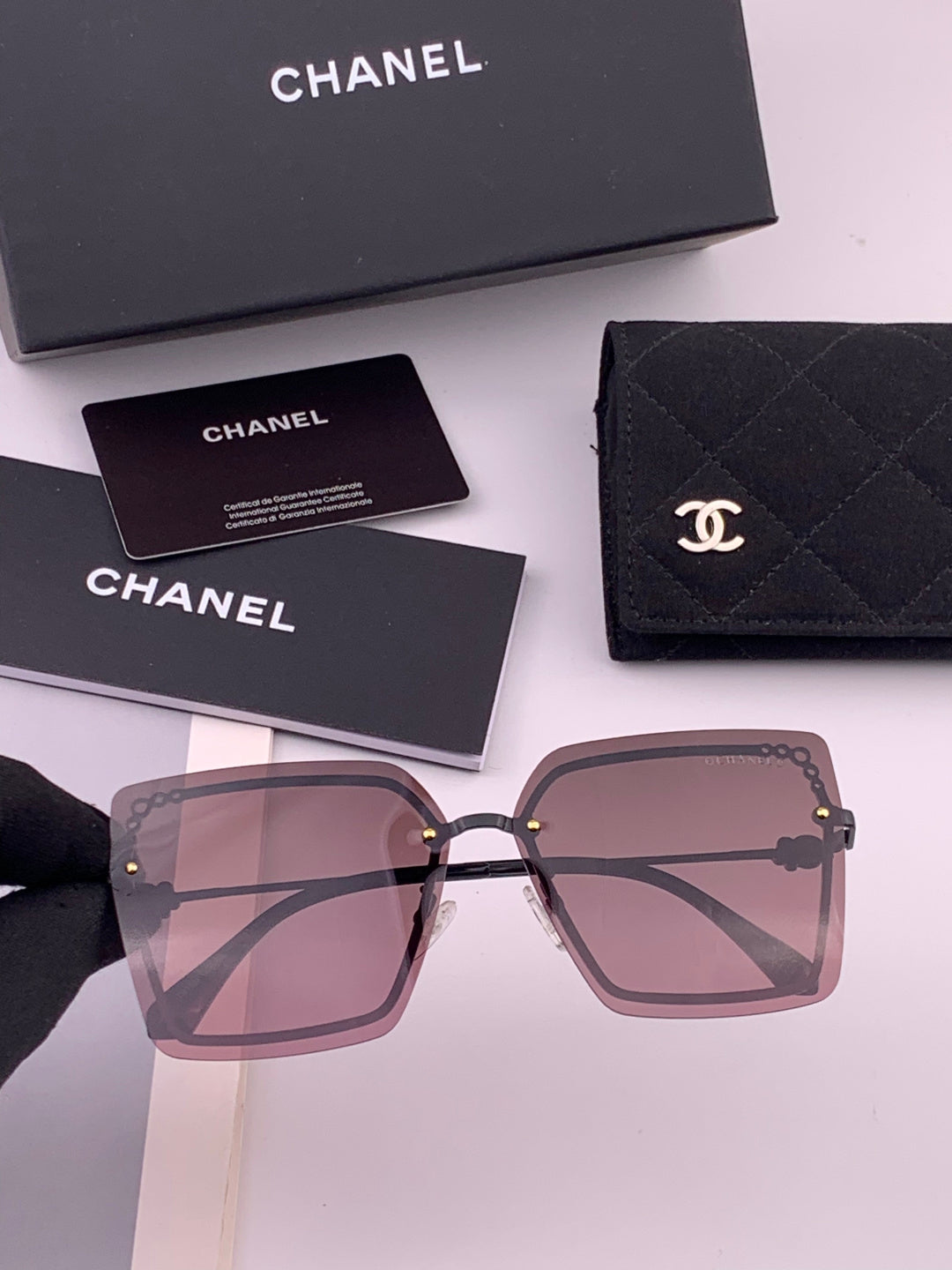 Chanel CH8791 Lightweight Rimless Gold Lens Sunglasses for Women - 431615