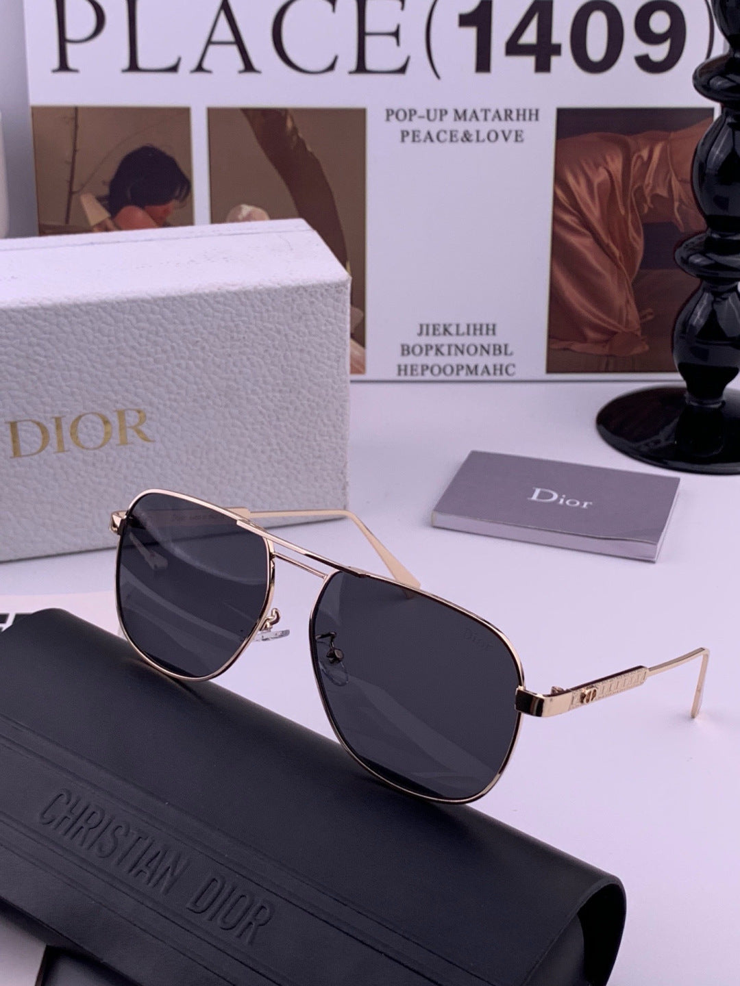Dior CD313 Fashion Black Lens Sunglasses for Women - 431701 - detail image 5