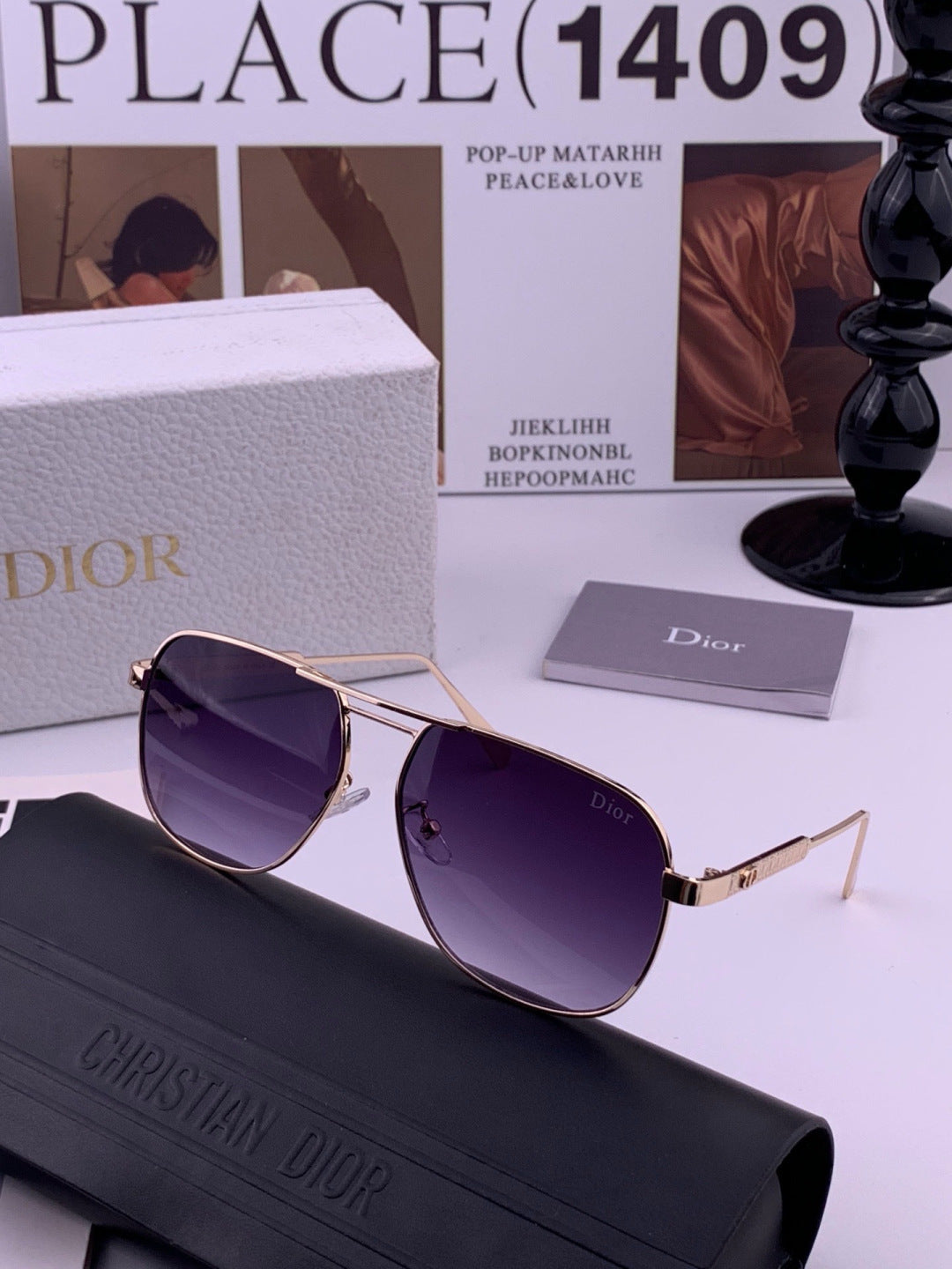 Dior CD313 Fashion Black Lens Sunglasses for Women - 431701 - detail image 4