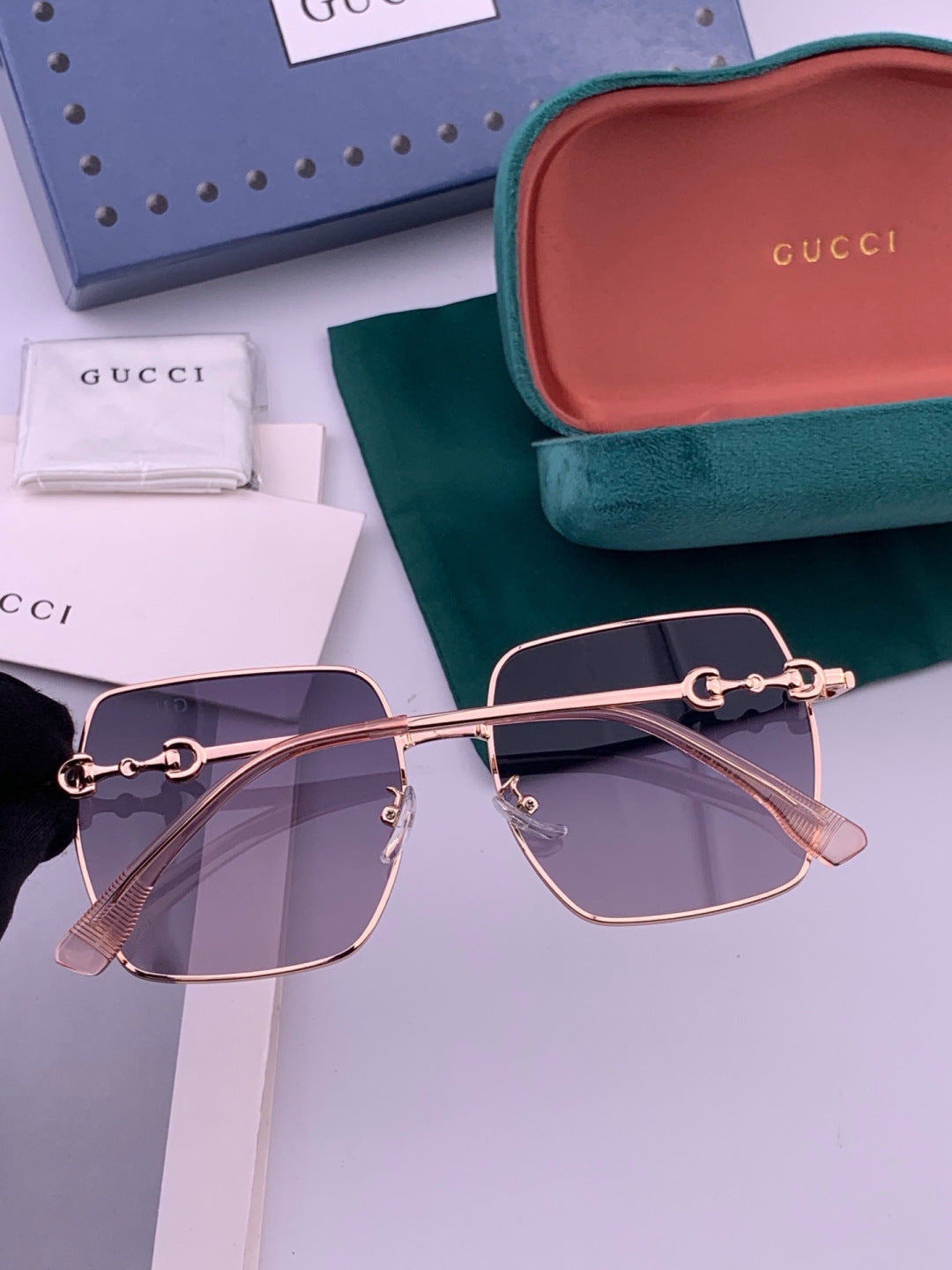 Gucci G5225 Square Brown Lens Sunglasses for Men & Women - 431440 - detail image 5