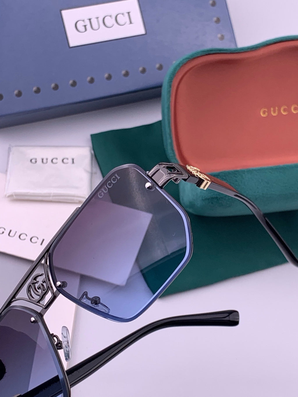 Gucci G21746 Aviator Black Lens Sunglasses for Men & Women - 431408 - detail image 3