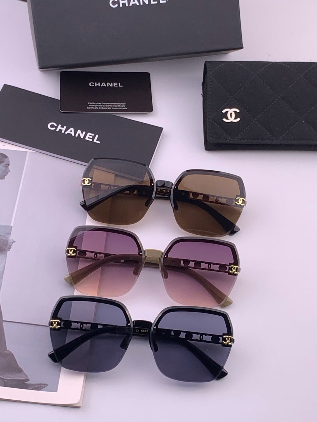 Chanel CH67000 Fashion Purple Lens Sunglasses for Men & Women - detail image 8