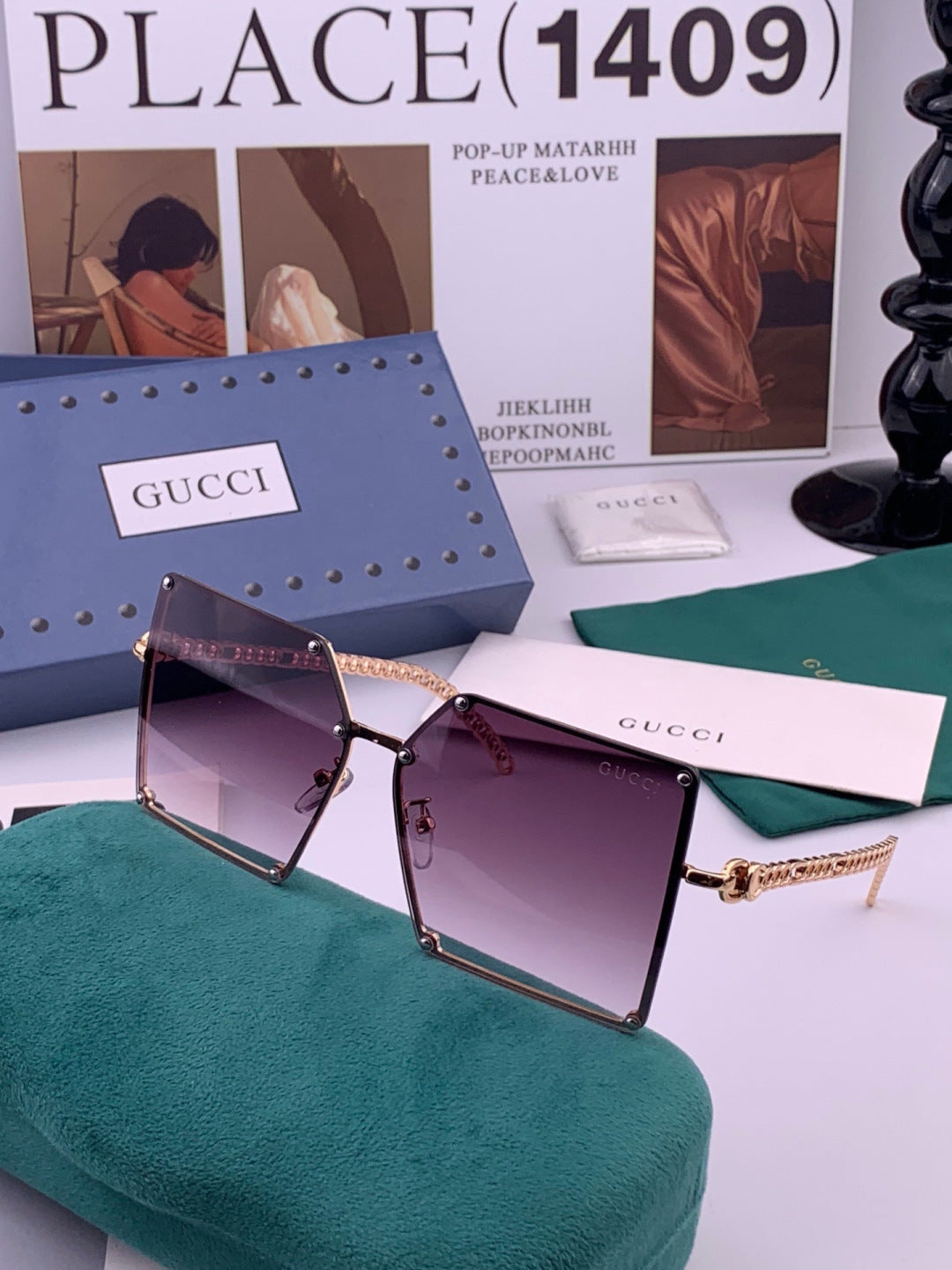 Chanel CH322 Lightweight Rimless Black Lens Sunglasses for Women - 431581 - detail image 2