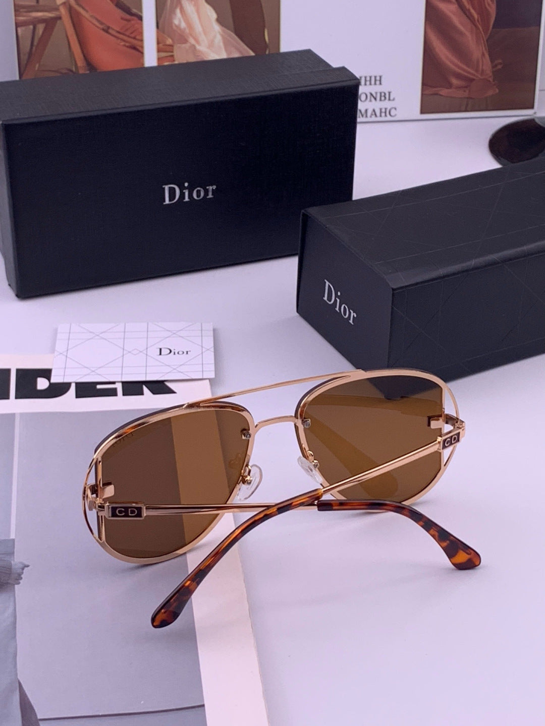Dior D4500 Fashion Orange Lens Sunglasses for Men & Women - detail image 6