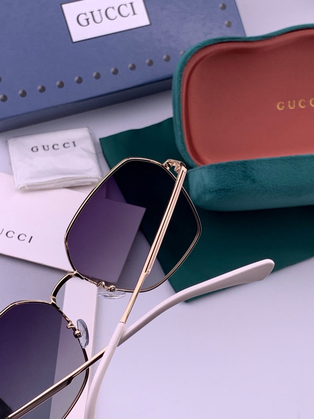 Gucci G5826 Metal Square Black Lens Sunglasses for Men & Women - 431359 - detail image 5