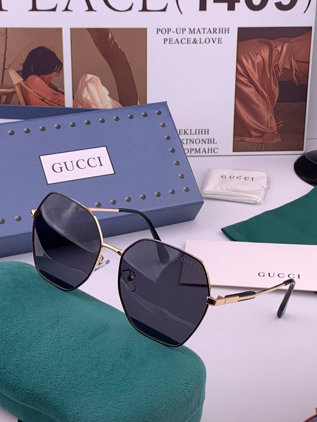 Gucci G9822 Polarized Oversized Brown Lens Sunglasses for Men & Women - 431343 - detail image 2