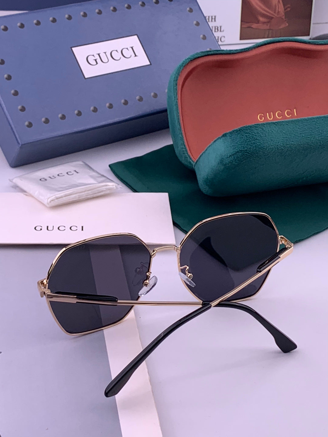 Gucci G9822 Polarized Oversized Brown Lens Sunglasses for Men & Women - 431343 - detail image 5